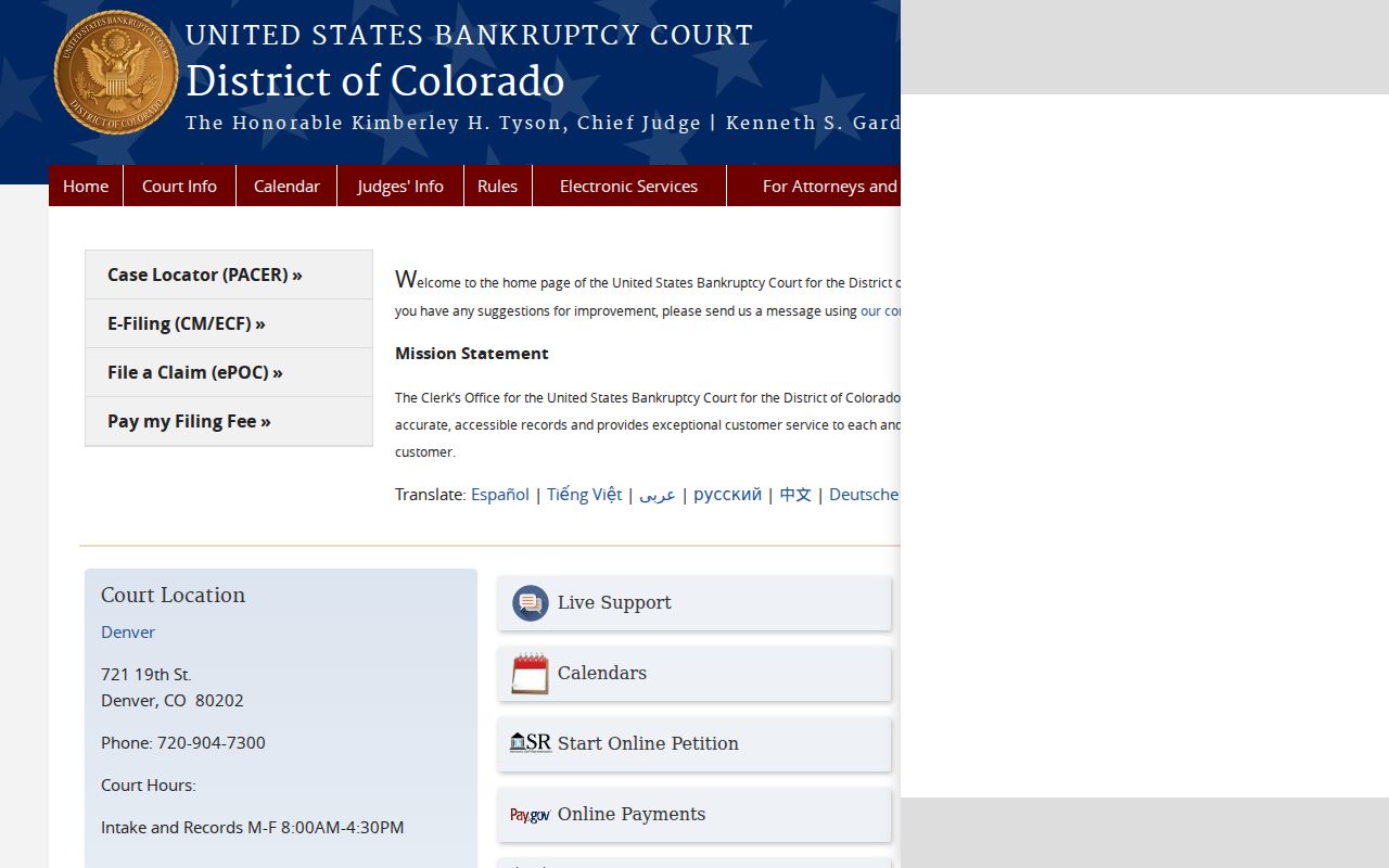 Broomfield County bankruptcy court records source