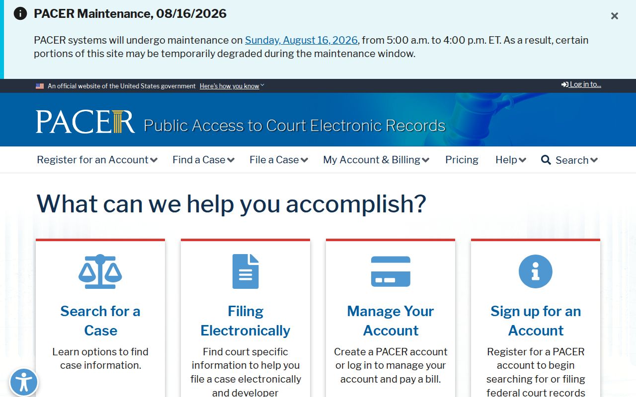 Broomfield County federal case lookup through PACER